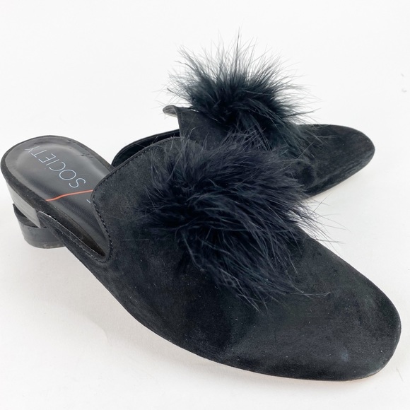 FREE Sole Society Feather PomPom Slide 8 F449 - Picture 1 of 11